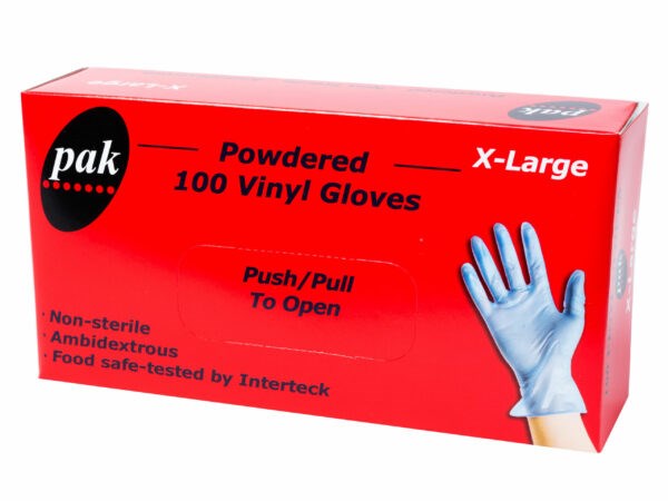 Gloves Vinyl LARGE BLUE  Powder free 100 Pack